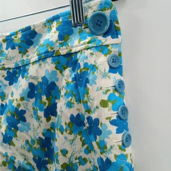 Ann Taylor Blue Floral Mini Pencil Preppy Tennis Short Skort Skirt Small 4 - Picture 3 of 5